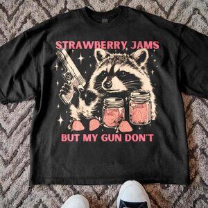 Funny Raccoon Unisex Shirt, Vintage Meme Shirt, Strawberry Jams